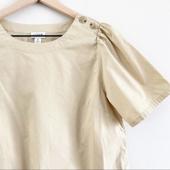 J. Crew Khaki Puff Sleeve Blouse - Picture 3 of 5